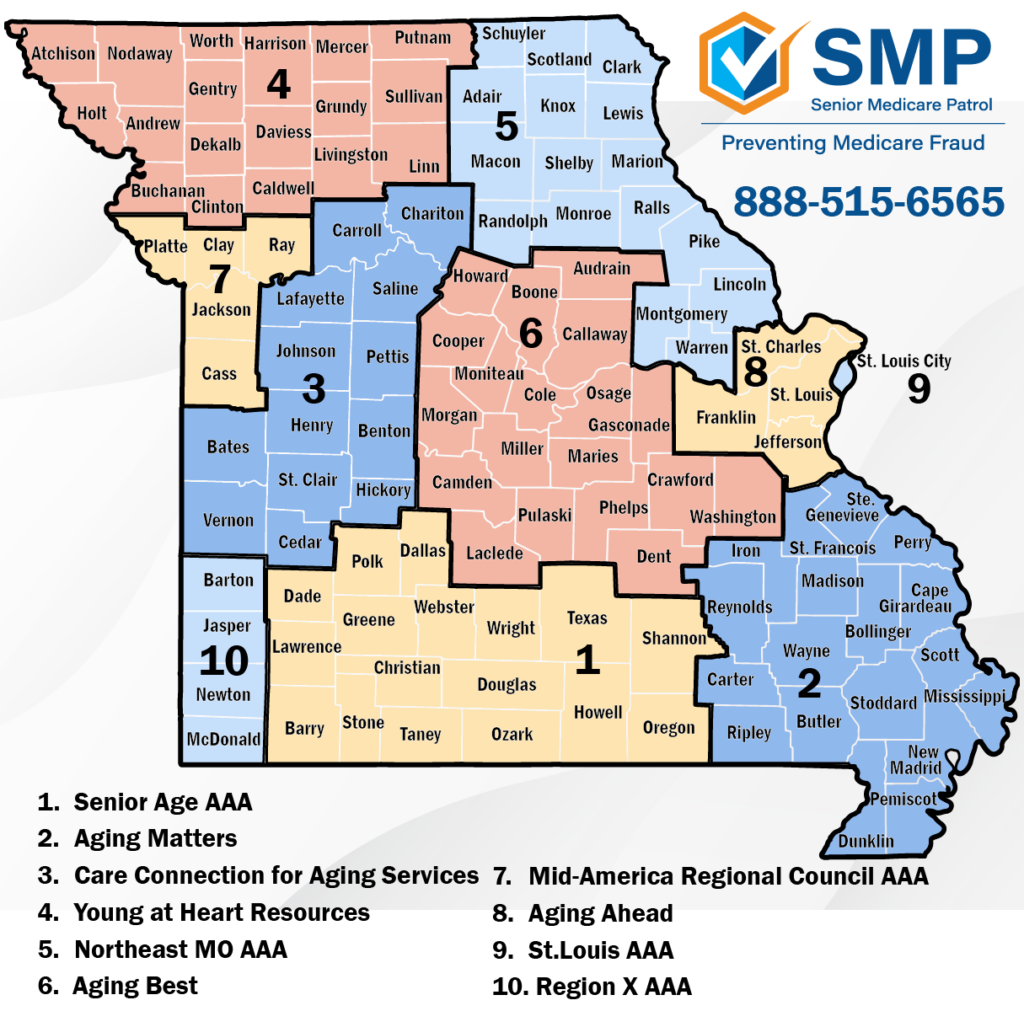 Map of Missouri Area Agency by County